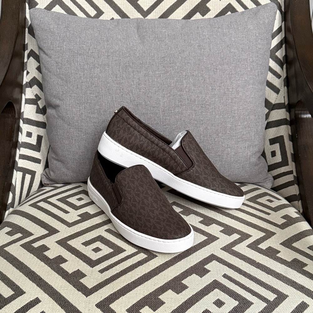 MICHAEL Michael Kors Brown Patterned Slip-On Loafers
